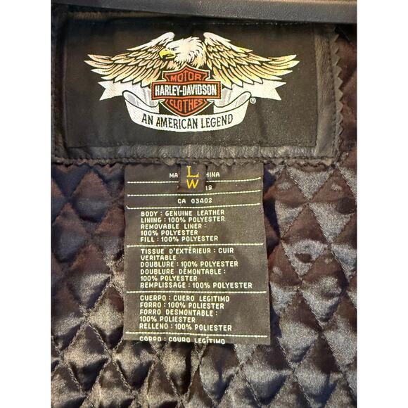 Harley-Davidson Women’s Leather Motorcycle Jacket – Size Large – Black - Picture 2 of 11